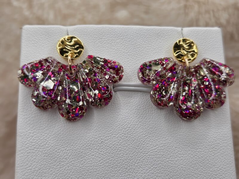 🌊 Boucles d’Oreilles Éventails Scintillants ✨ – Image 3