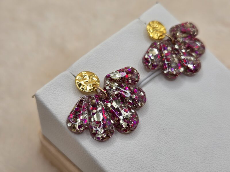 🌊 Boucles d’Oreilles Éventails Scintillants ✨ – Image 2