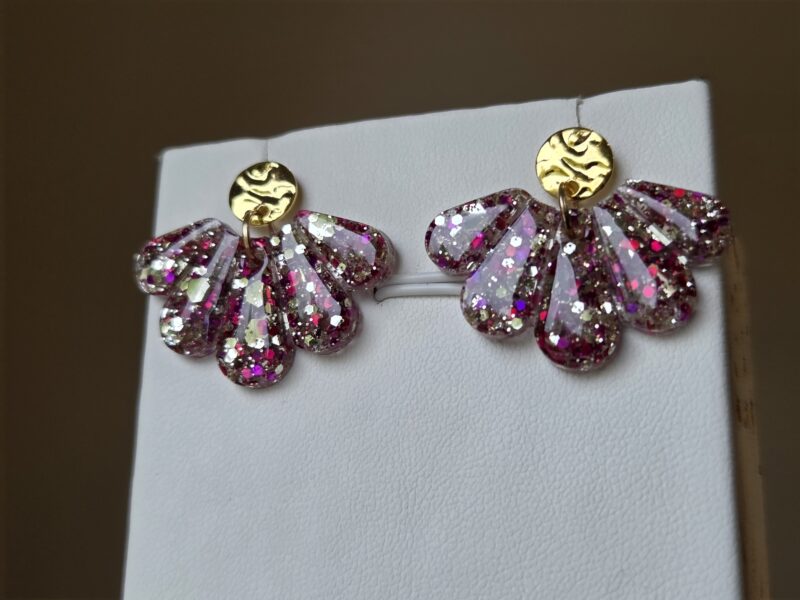 🌊 Boucles d’Oreilles Éventails Scintillants ✨ – Image 4