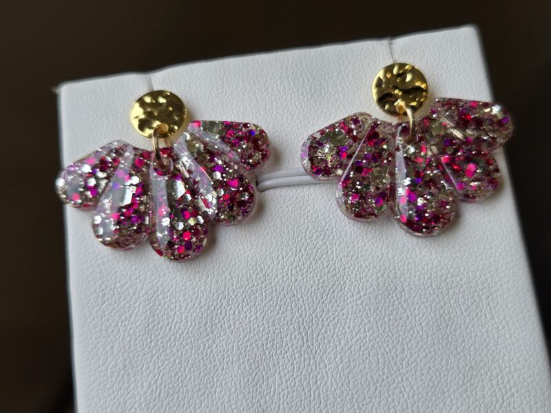 🌊 Boucles d’Oreilles Éventails Scintillants ✨ – Image 5