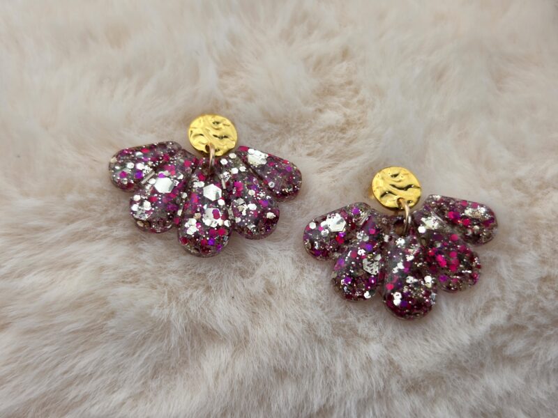 🌊 Boucles d’Oreilles Éventails Scintillants ✨
