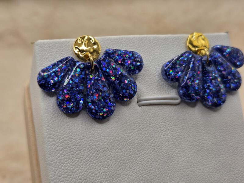 🌊 Boucles d’Oreilles Éventails Scintillants ✨ – Image 2