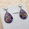 ✨ Boucles d’oreilles pendantes “Branche de Ginkgo” 🍃💜