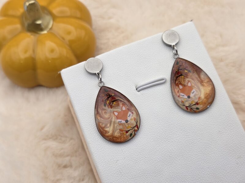 🦊 Boucles d’Oreilles Gouttes Automnales ✨