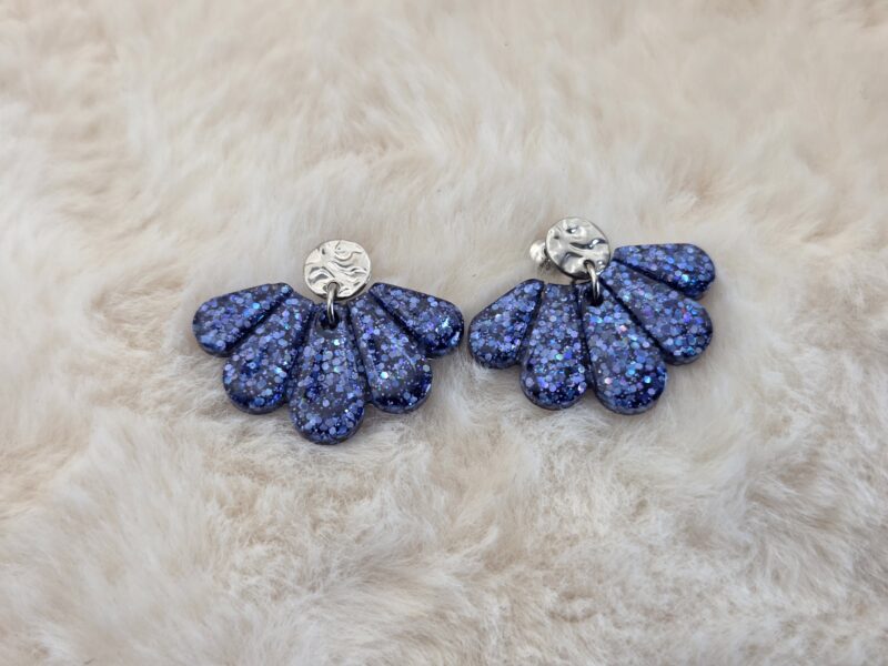 🌊 Boucles d’Oreilles Éventails Scintillants ✨ – Image 3