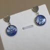 🤍✨ Boucles d’Oreilles Pendantes – Cabochons Fleurs & Paillettes  | Attaches Cœur