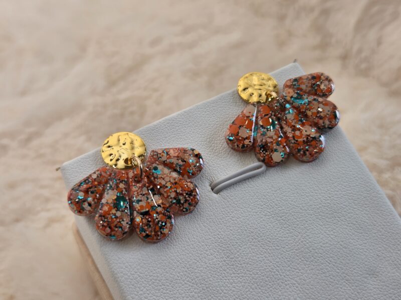 🌊 Boucles d’Oreilles Éventails Scintillants ✨