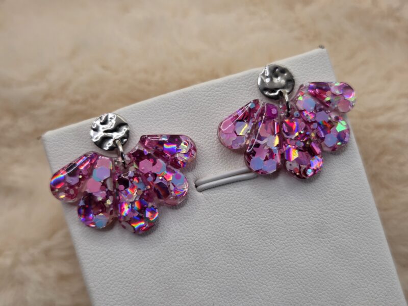 🌊 Boucles d’Oreilles Éventails Scintillants ✨