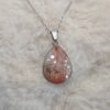 🎃🍂 Éclat d’Automne – Pendentif Goutte Nacré & Bronze Scintillant ✨💧