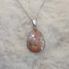 🎃🍂 Éclat d’Automne – Pendentif Goutte Nacré & Bronze Scintillant ✨💧