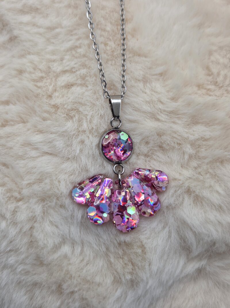 ✨ Pendentif Articulé en Acier, Paillettes & Résine ✨ – Image 3