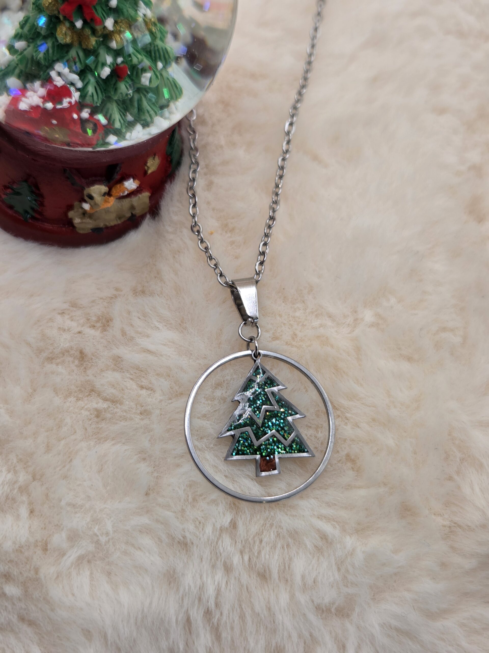 🎄✨ Pendentif Acier Inoxydable – Sapin de Noël Féérique 💎 – Image 2