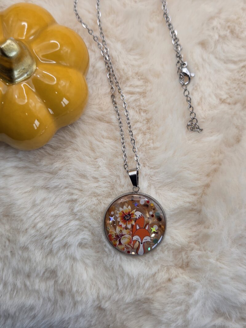 🦊 Pendentif « Renard d’Automne » – Cabochon 25 mm – Image 3