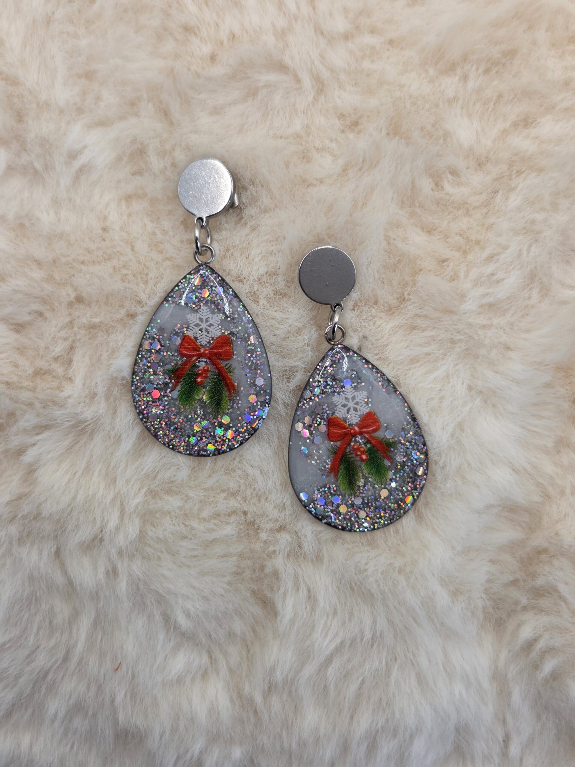 ❄️ Boucles d’oreilles “Féerie de Noël” – Scintillance & magie des fêtes 🎄✨ – Image 3