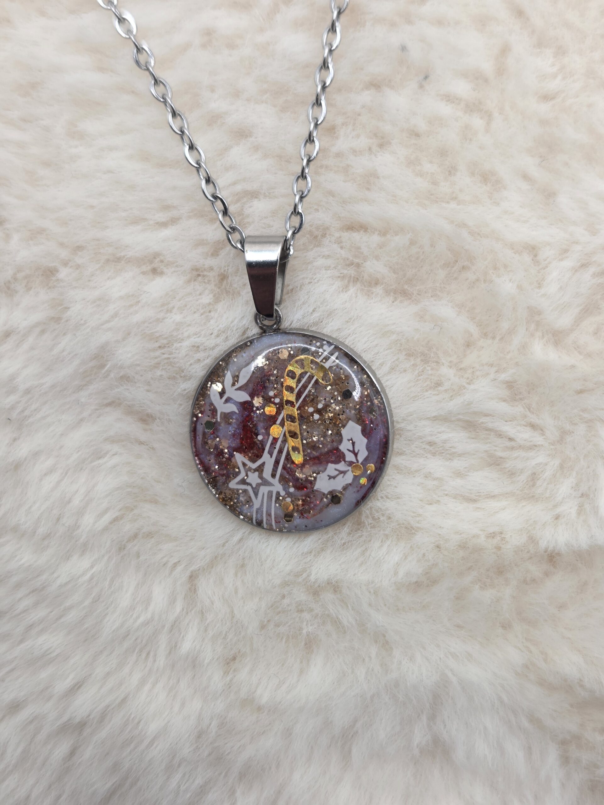 ⭐🎄 Pendentif Cabochon Rond - Lueur de Fête – Étoile Filante 🎄⭐ – Image 2