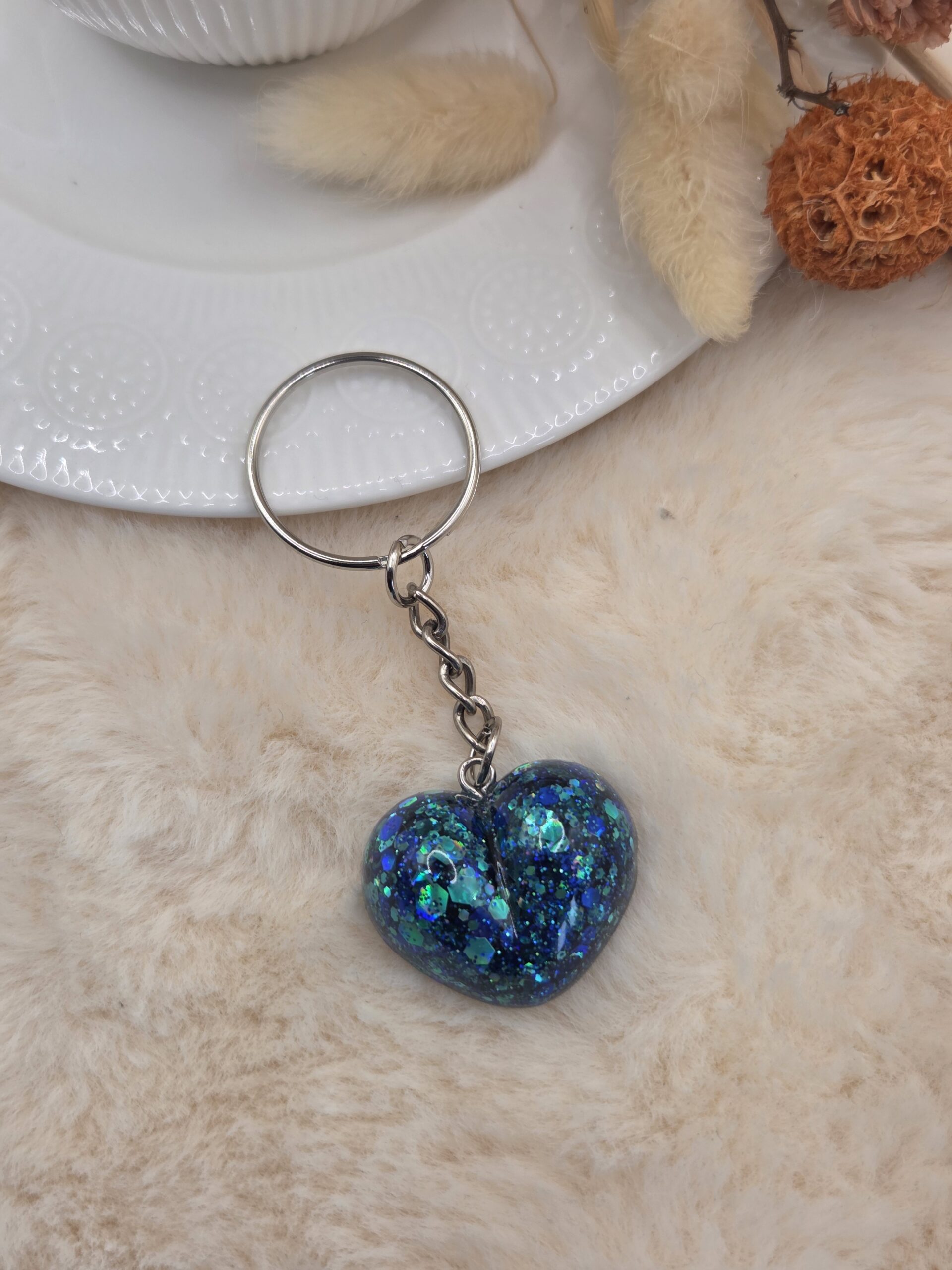 ❤️ Porte-Clé Cœur en Résine – Fait Main – Image 2