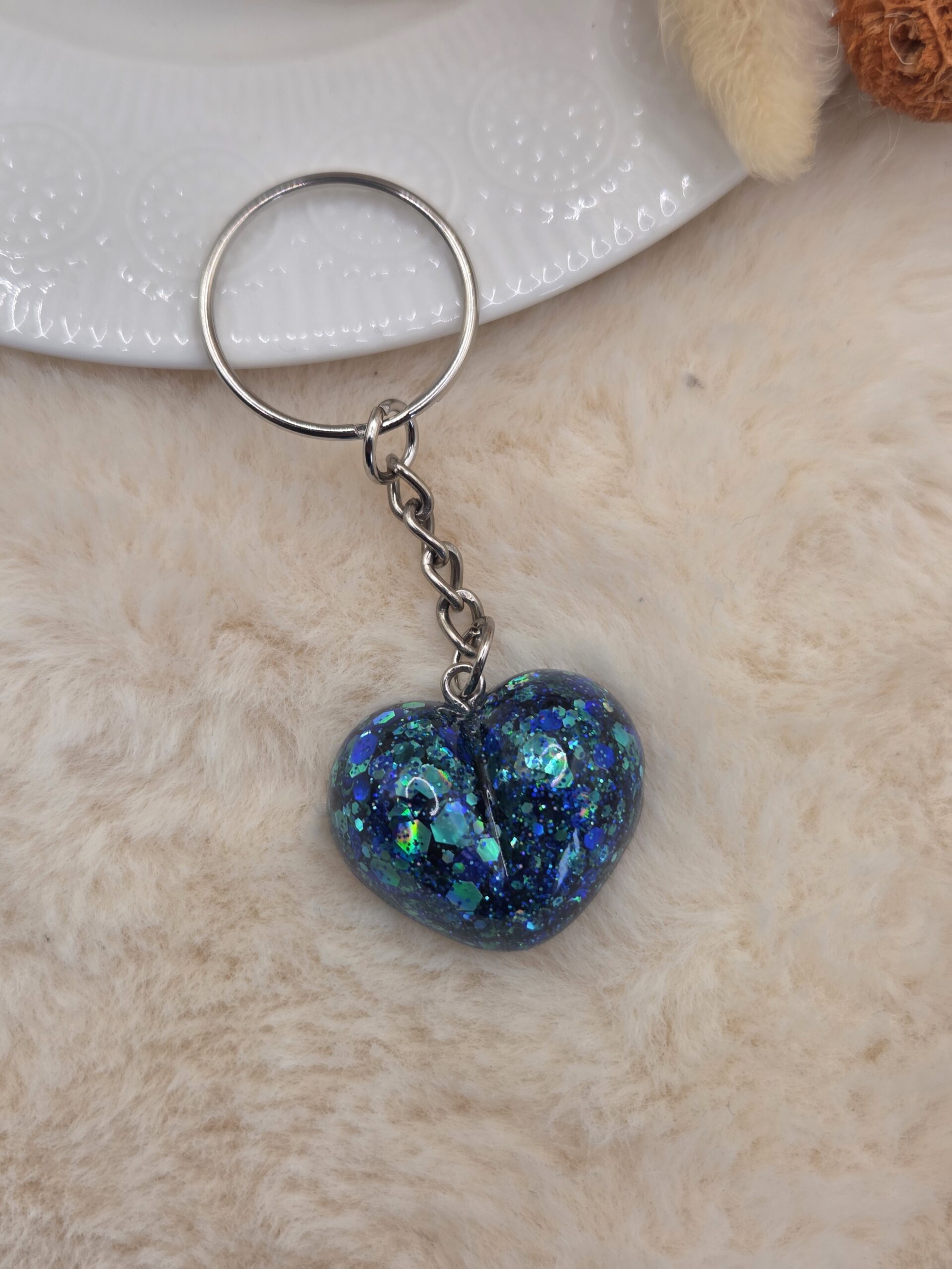 ❤️ Porte-Clé Cœur en Résine – Fait Main – Image 3