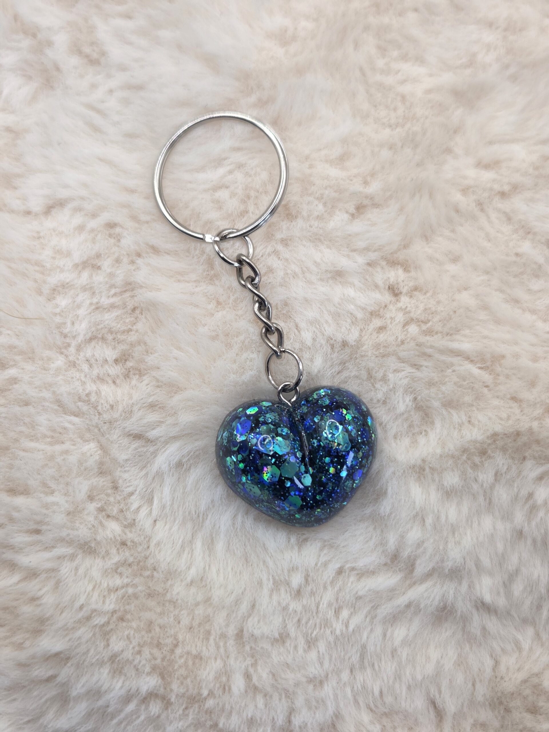 ❤️ Porte-Clé Cœur en Résine – Fait Main