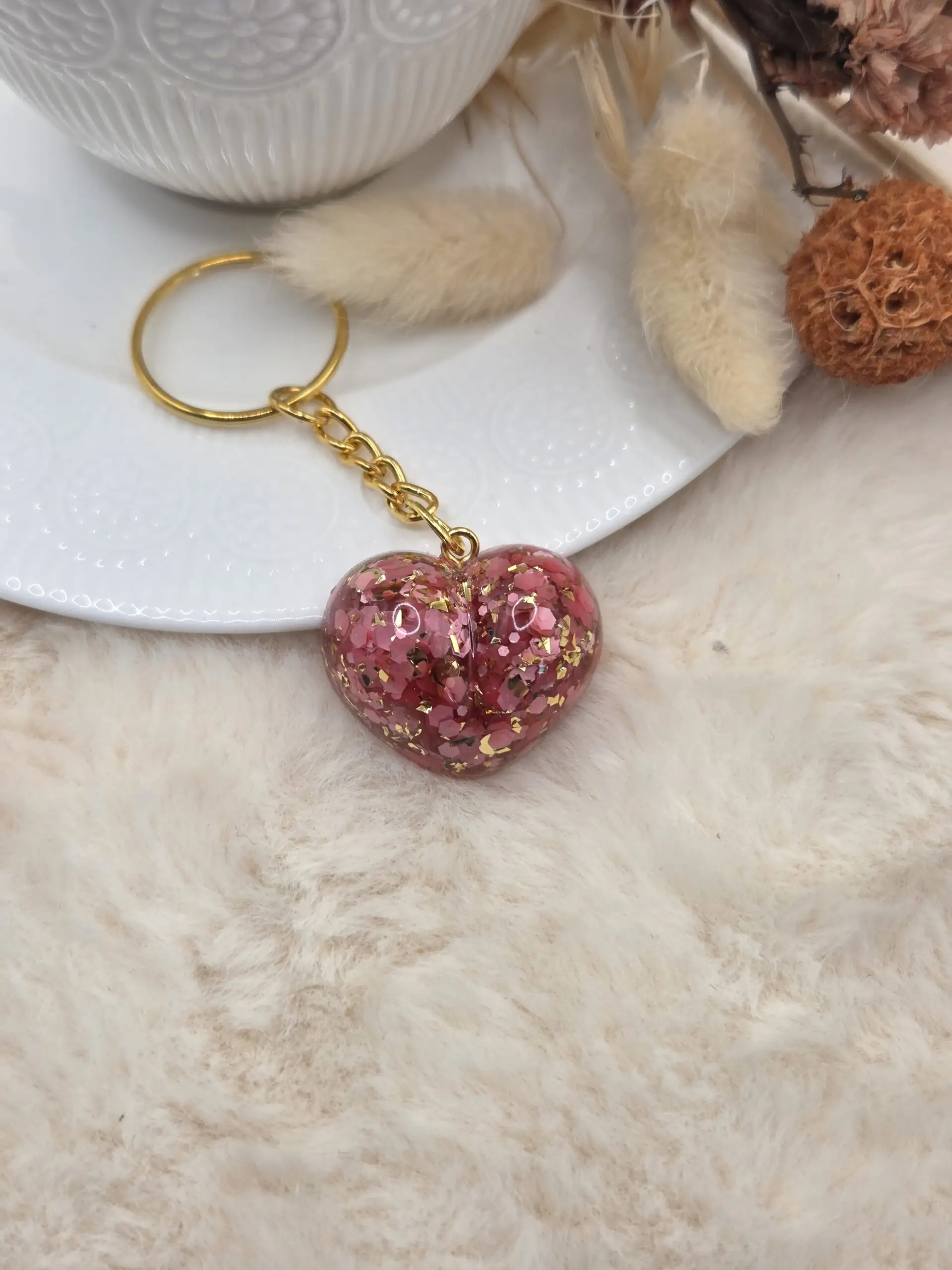 ❤️ Porte-Clé Cœur en Résine – Fait Main – Image 4
