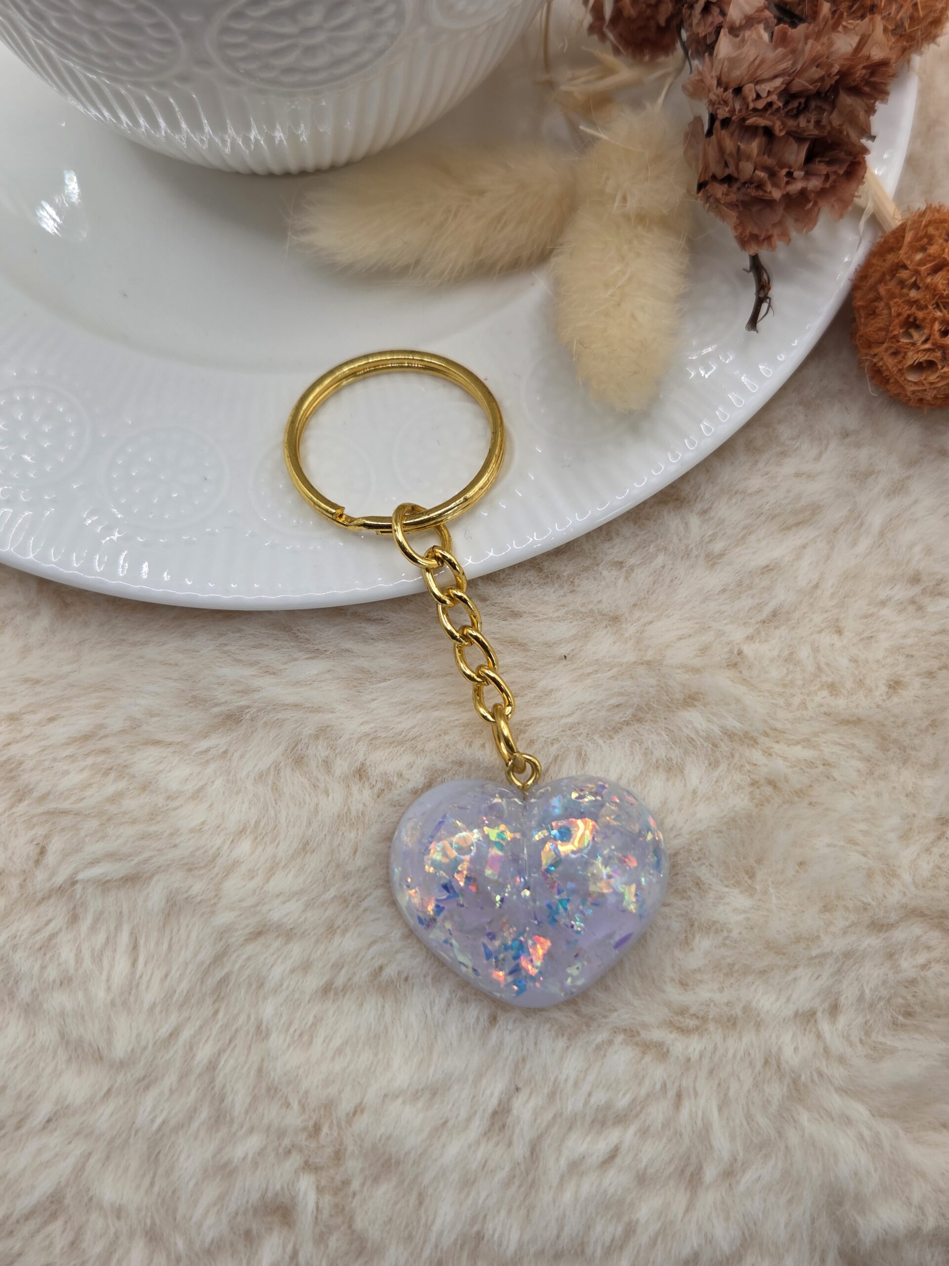 ❤️ Porte-Clé Cœur en Résine – Fait Main – Image 3