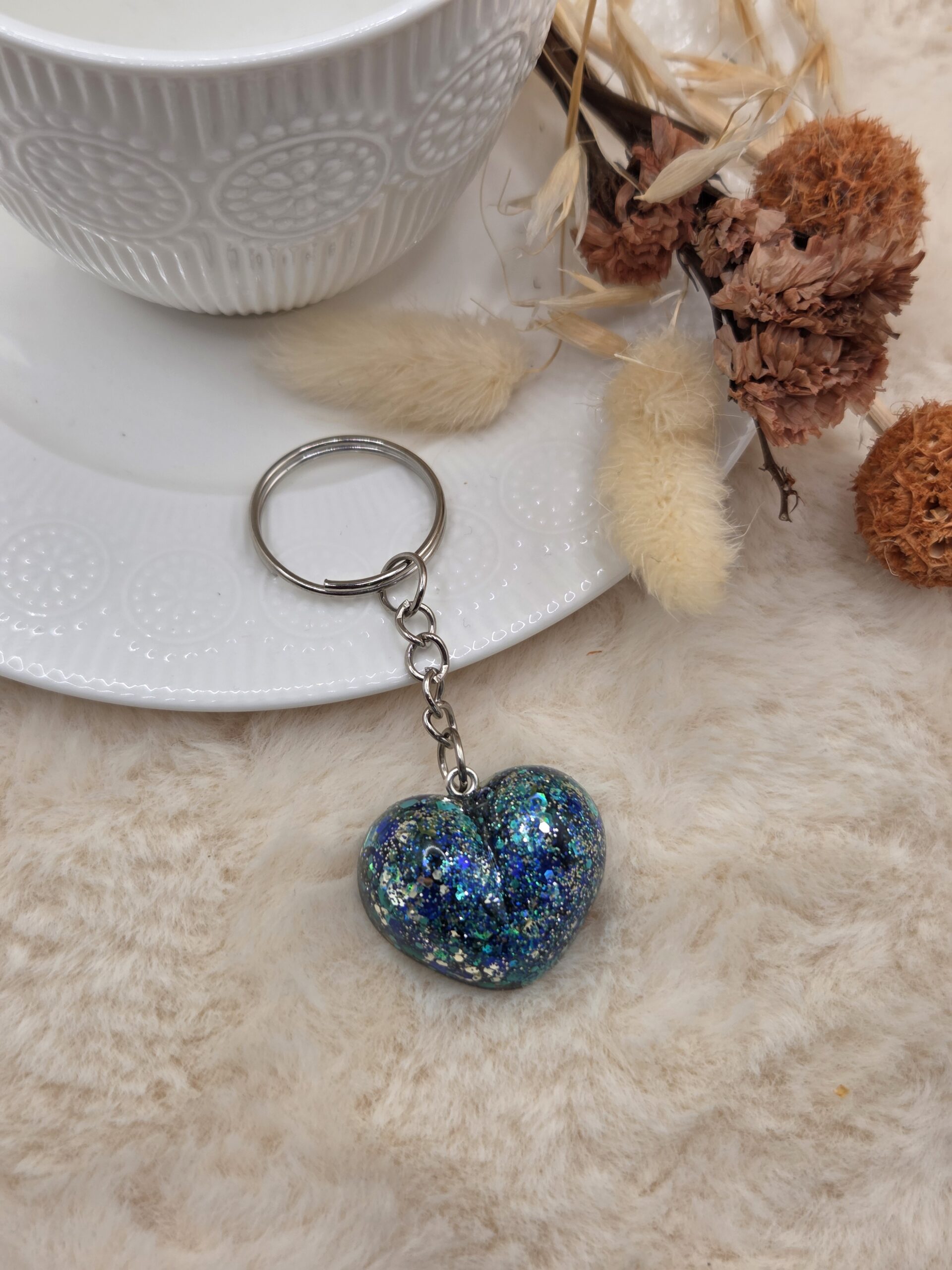 ❤️ Porte-Clé Cœur en Résine – Fait Main – Image 3