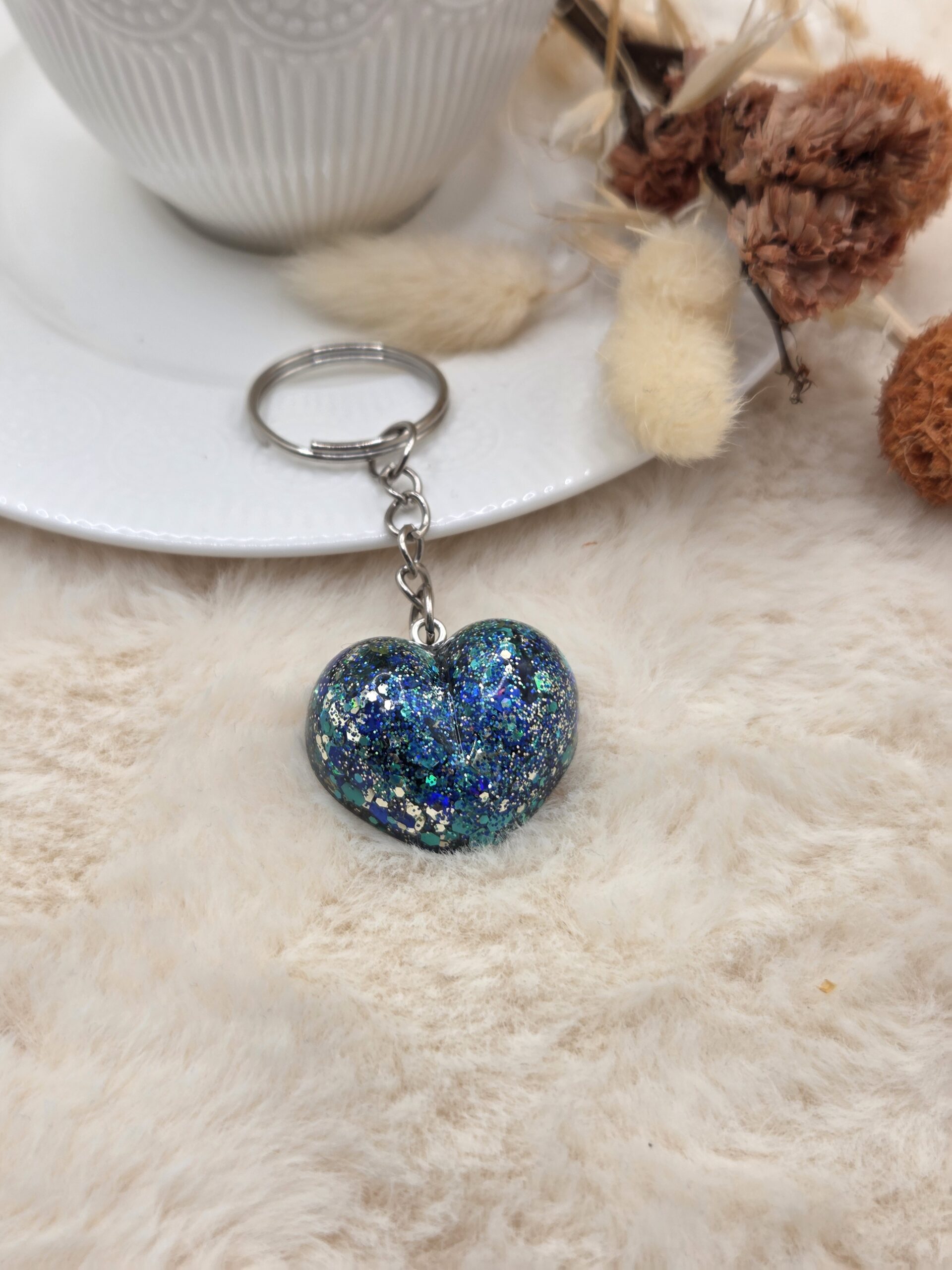 ❤️ Porte-Clé Cœur en Résine – Fait Main – Image 2