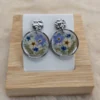 🌸✨ Boucles d’oreilles rondes – Fleurs séchées & acier inoxydable