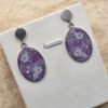 ✨ Boucles d’Oreilles Cabochon Ovales - Violet Scintillant ✨