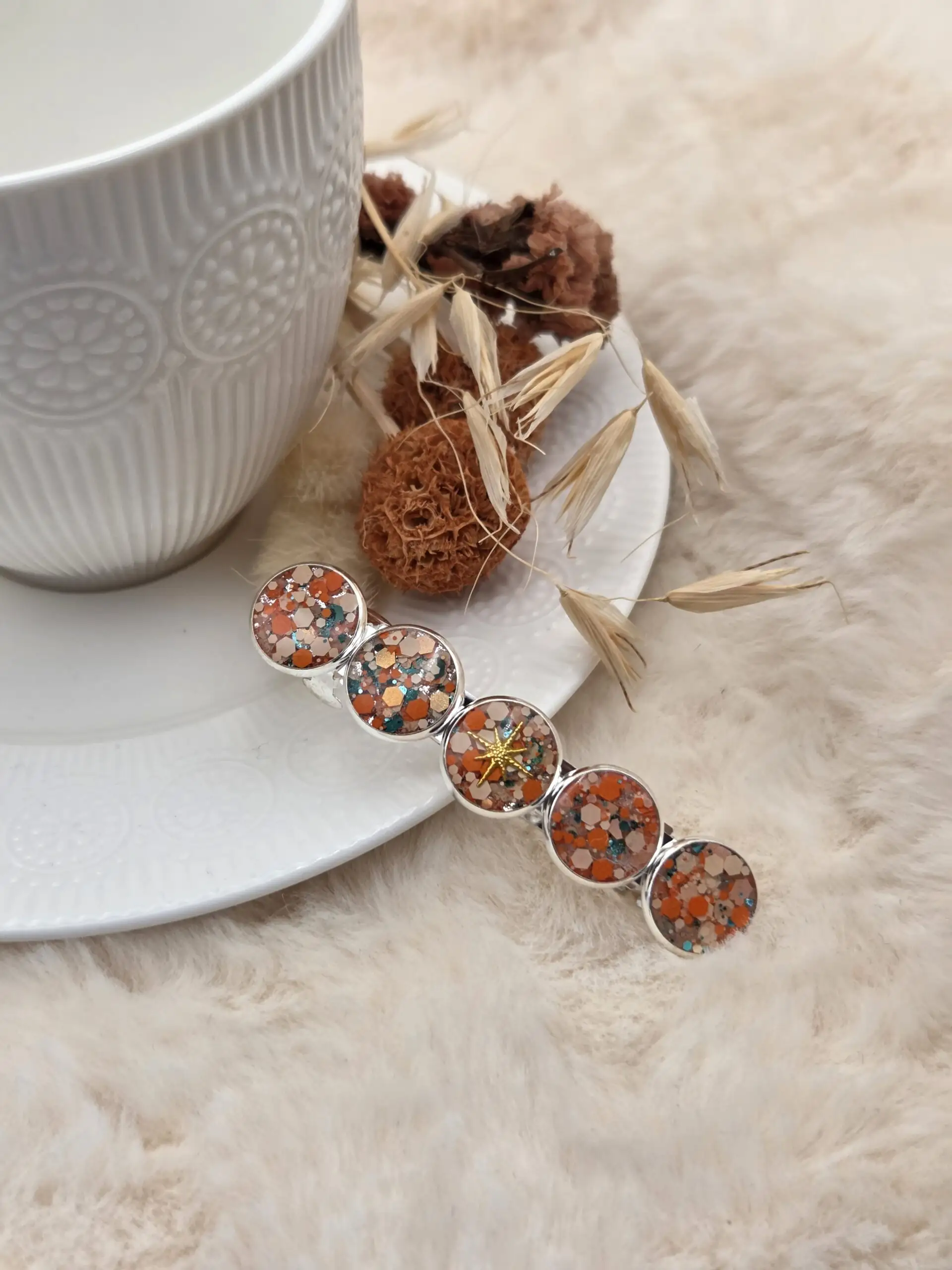 🌟 Barrette 5 cabochons - Un Accessoire Élégant pour Sublimer Votre Coiffure 🌟 – Image 3