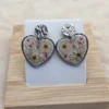 💖 Boucles d’Oreilles Cœur – Fleurs Séchées Naturelles 💖