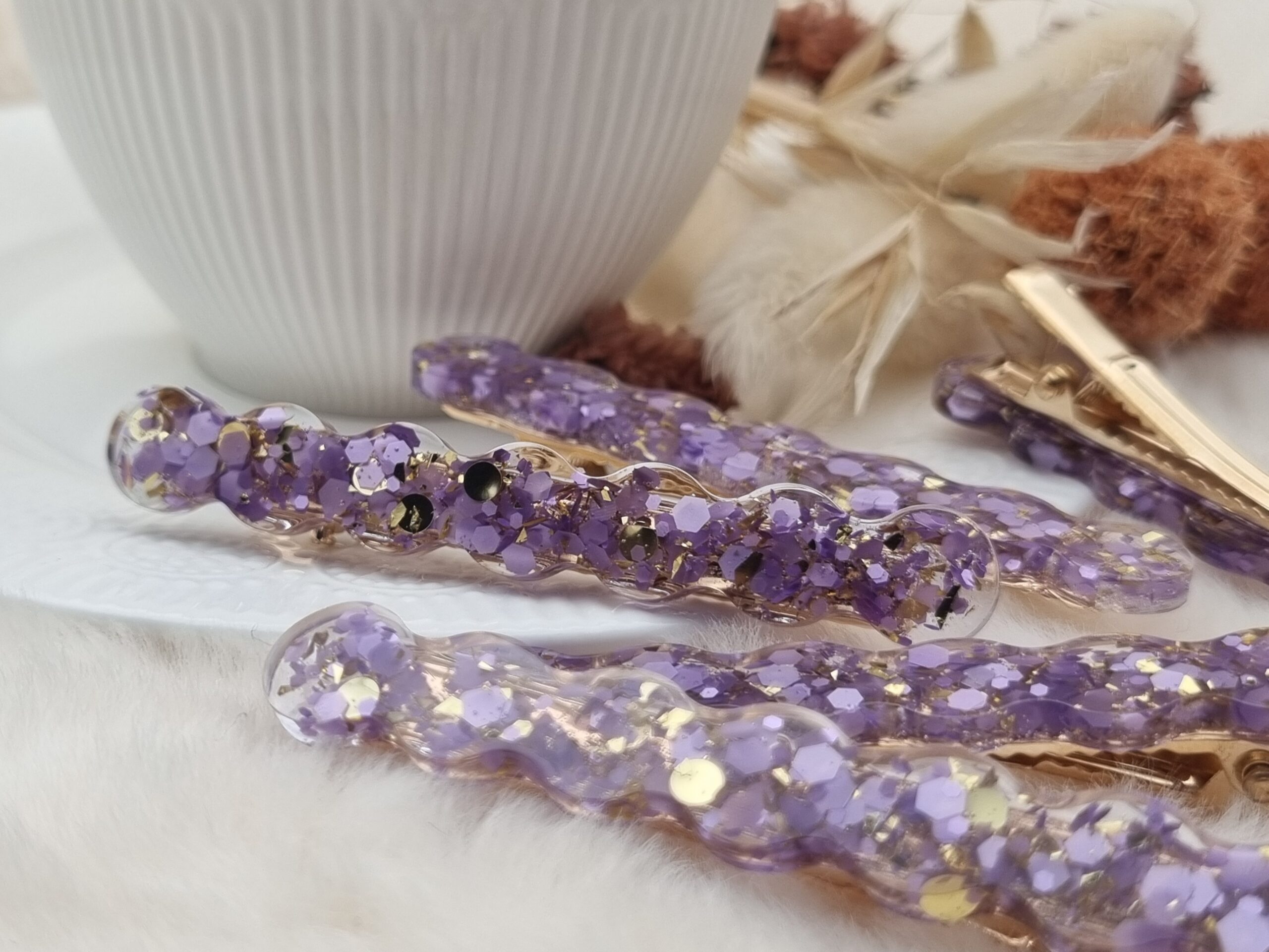 Barrettes rectangles vagues