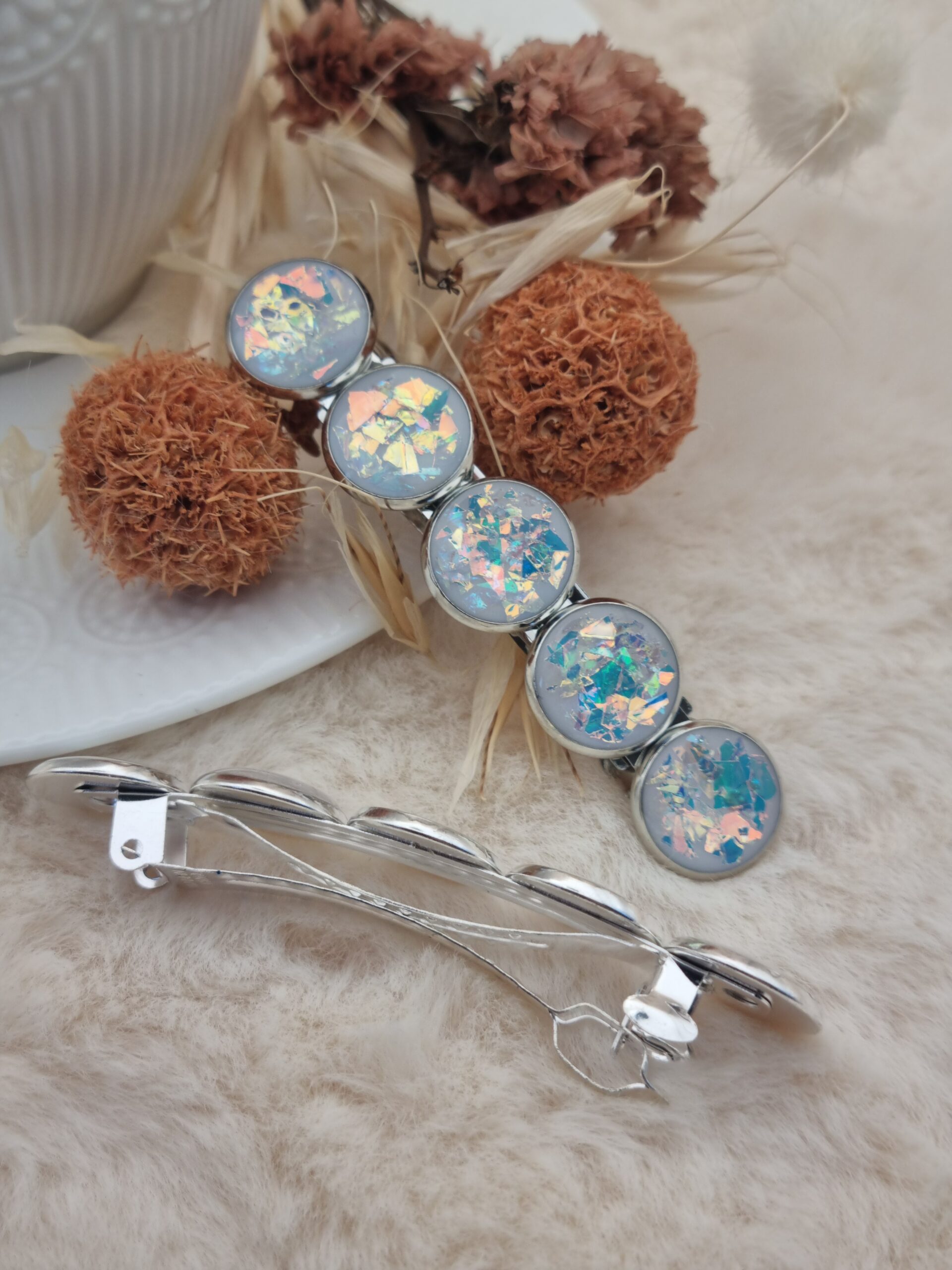 Barrette 5 cabochons